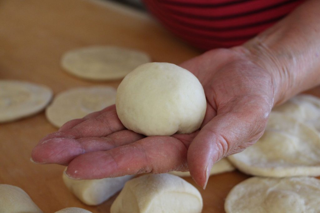 a completed red bean bun