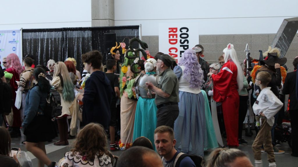 Cosplayers line up at the Cosplay Red Carpet